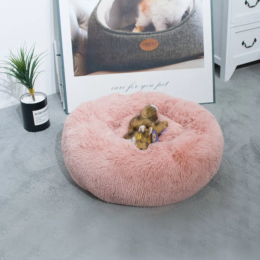 Rena Pet Factory Price Luxury Warm Hot Sale Calming Donut Pet Bed