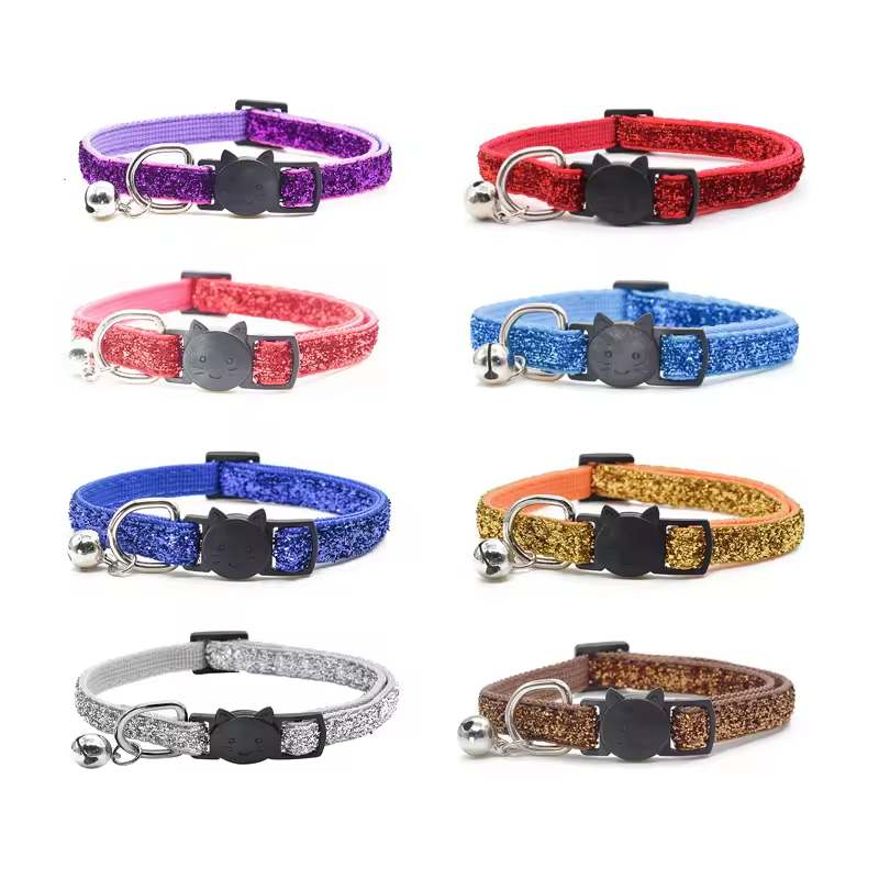 Fashion Pet Supplies Cat Dog Velvet Collar with Glitter Color