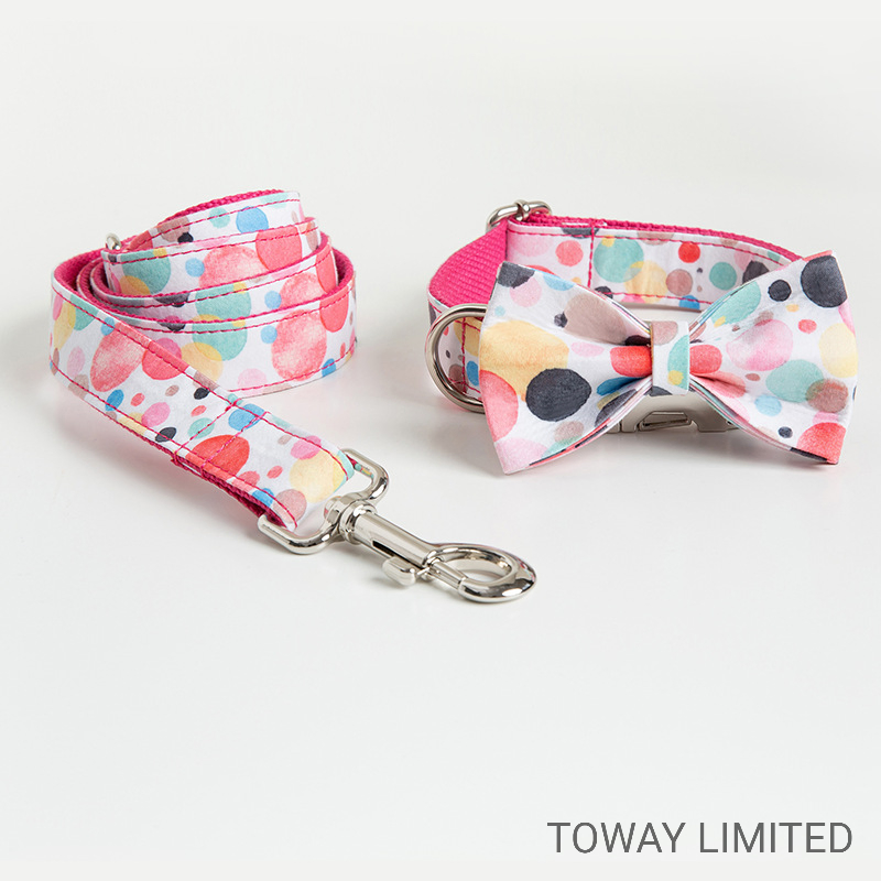 Design Pet Products Bowknot Dog Nylon Collars Pet Leash