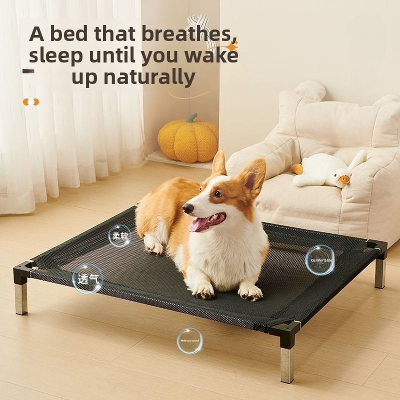 Wholesale Manufacturer Durable Fiber Raised Rectangle Fashion Pet Dog Bed Elevated Removable Washable