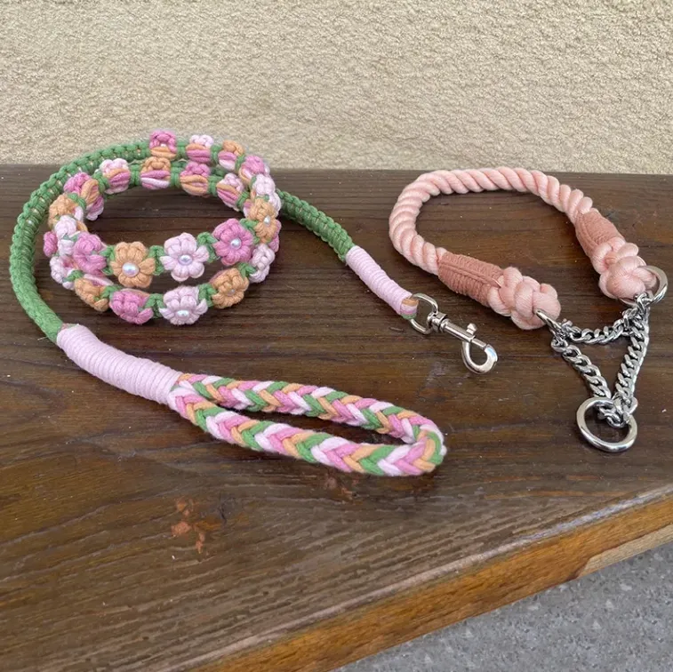 Macrame String Dog Collar