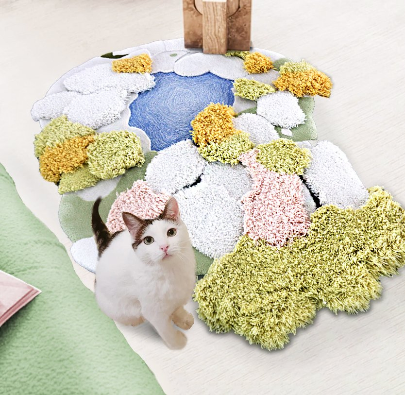 Luxury Soft Wool Pet Dog Hand Tufted Mat Warm Pet Bed in Winter
