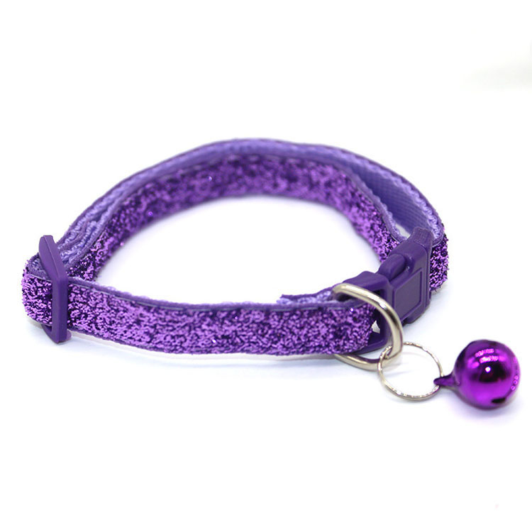 Luxury Glitter Shining Dog Cat Collar Soft Durable Nylon Strap Adjustable Cat Collar