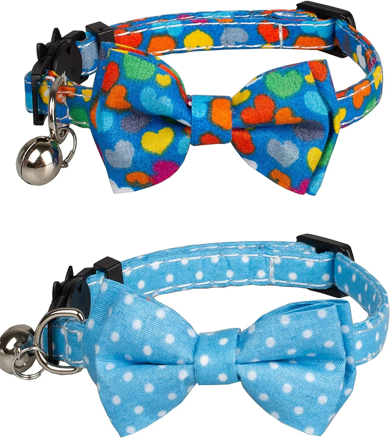 Collar for Cats Pets Breakaway with Bell Bowtie Floral