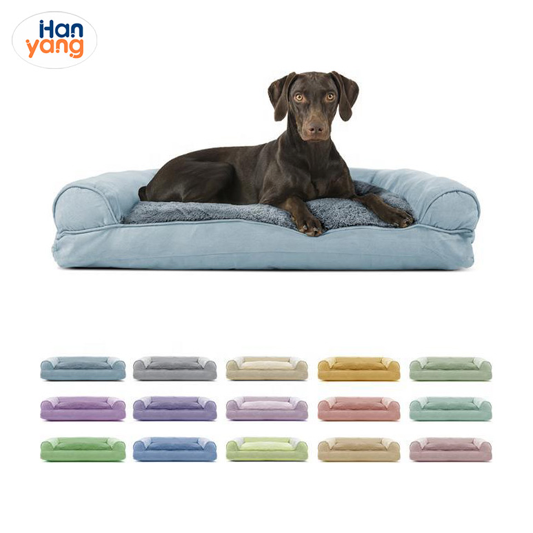 Hanyang Custom Pet Beds for Large Dogs Washable Sofa Memory Foam Dog Bed Orthopedic Dog Bed