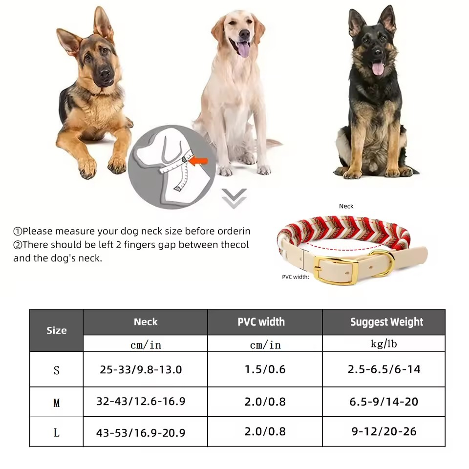 Custom Logo Handwoven Christmas Gift Decoration Waterproof Dog Collar Pet Collar Gift for Dog