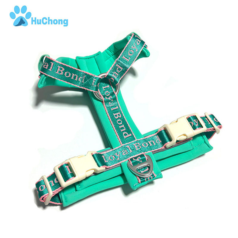 New Design Durable Lightweight Adjustable Comfort Nylon Jacquard Ribbon Y Shaped Luxury No Pull Pet Dog Harness with Soft Padding