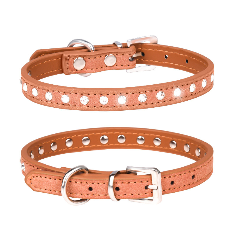 Rhinestone Dog Collar, Bling Rhinestone PU Leather Crystal Diamond Pet Dog Cat Puppy Collar