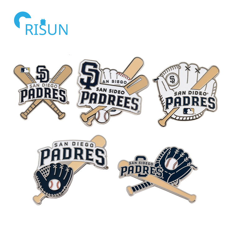 MLB Baseball SD San Diego Padres Cap Hat Tie Tack Pin Earring Necklace Cufflink Tie Clip Bar Refrigerator Magnet Keychain Keyring Badge Enamel Lapel Pin Set