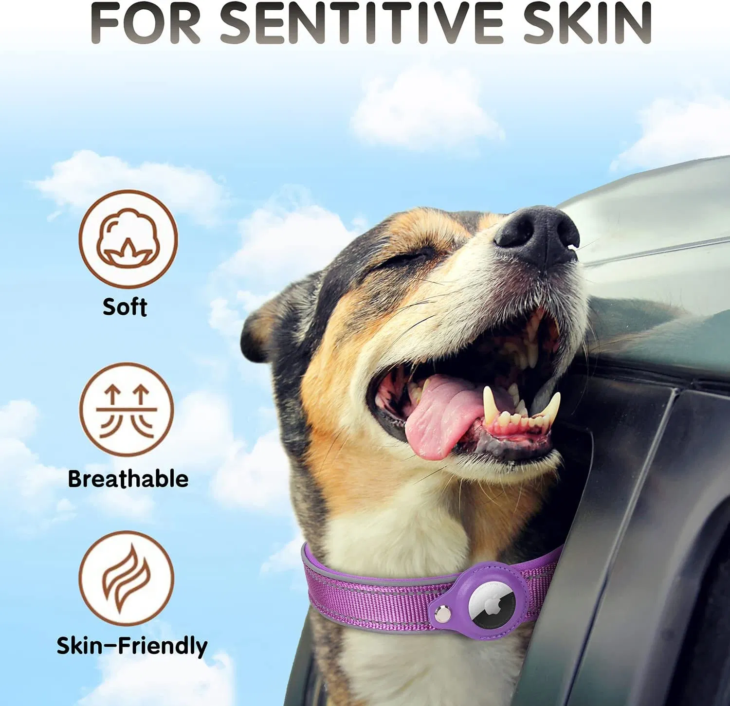 Highly Reflective Airtag Pet Collar with Small MOQ