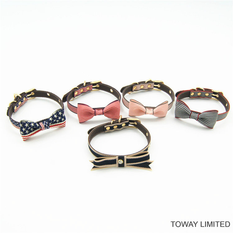 Design Cute Bandanas with Leashse Fashion Pet Bows Collars