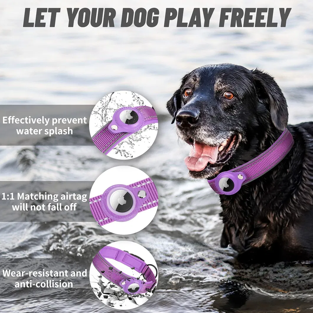 Reflective Airtag Pet Collar Detail 2