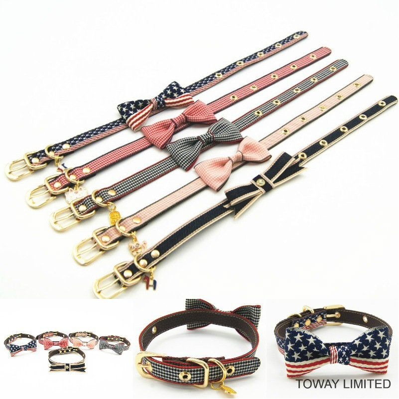 Design Cute Bandanas with Leashse Fashion Pet Bows Collars