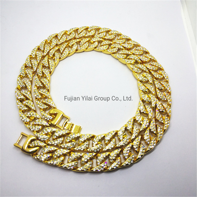 Bling Crystal Big Link Stainless Steel Chunky Dog Chain Diamond Pet Collar