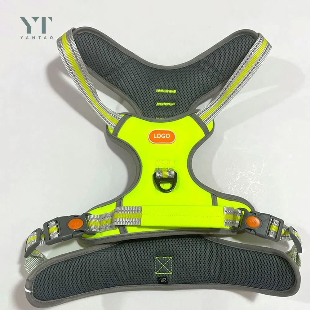 High Quality Pet Products Reflective Adjustable Dog Harness Set No Pull Soft Mesh with Zinc Alloy Buckle Pet Harness