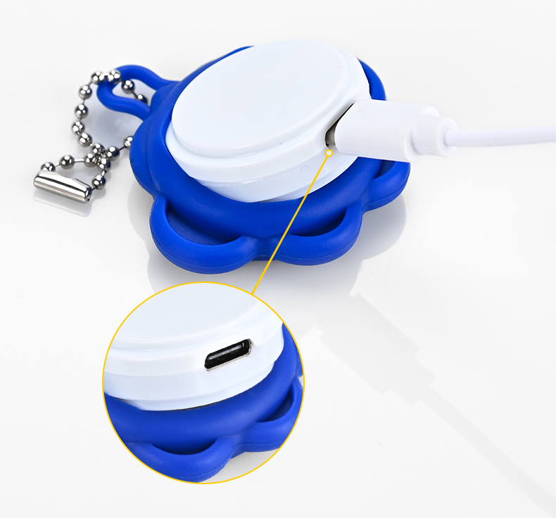 Newest Flower Star Octopus Shape USD Chargeable LED Glowing in The Dark Night Light Outdoor Safety Green Pet Dog Collar Pendant