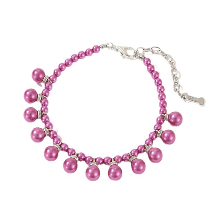 Dogs Pearls Pet Cat Necklace Collar with Lobster Clasp Elegant Pearl Necklace