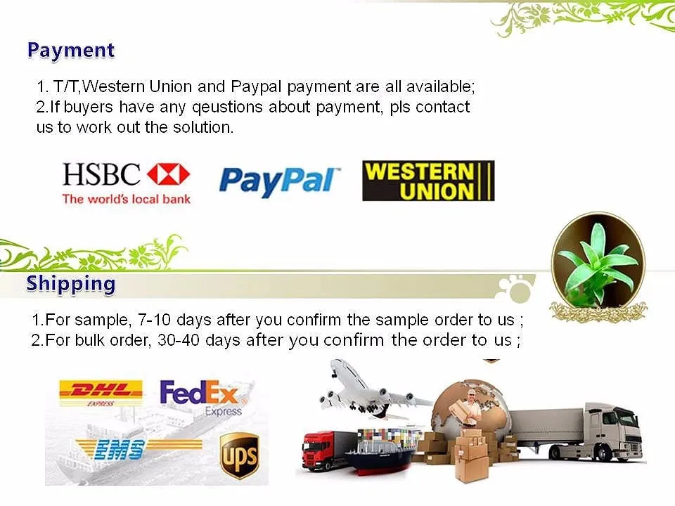 Shipping and payment