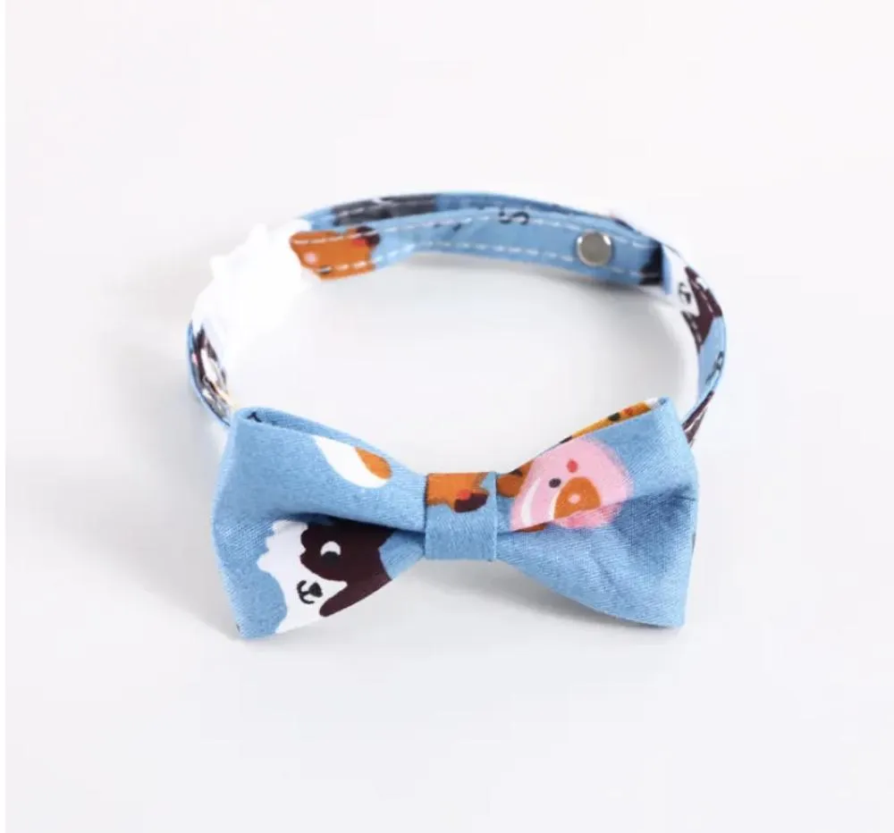 Cat Bow Tie Collar Print 14