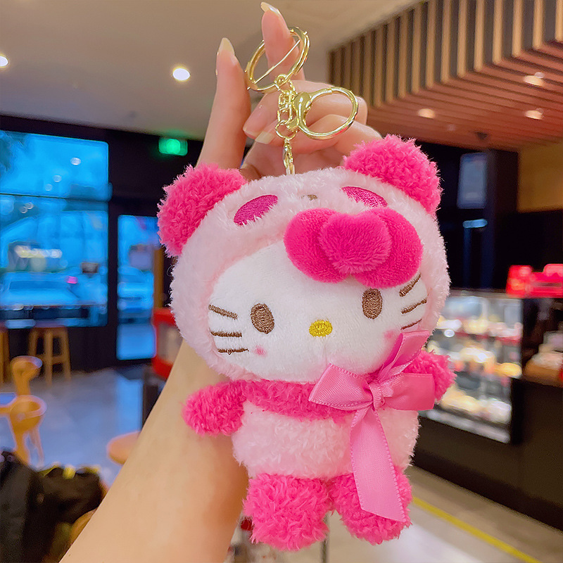 Kawaii Sa Nrio Plush Keychain 5in Cute Anime Plush Doll Pendant Gift Soft Kromi My Melo Kitty Plush Toys