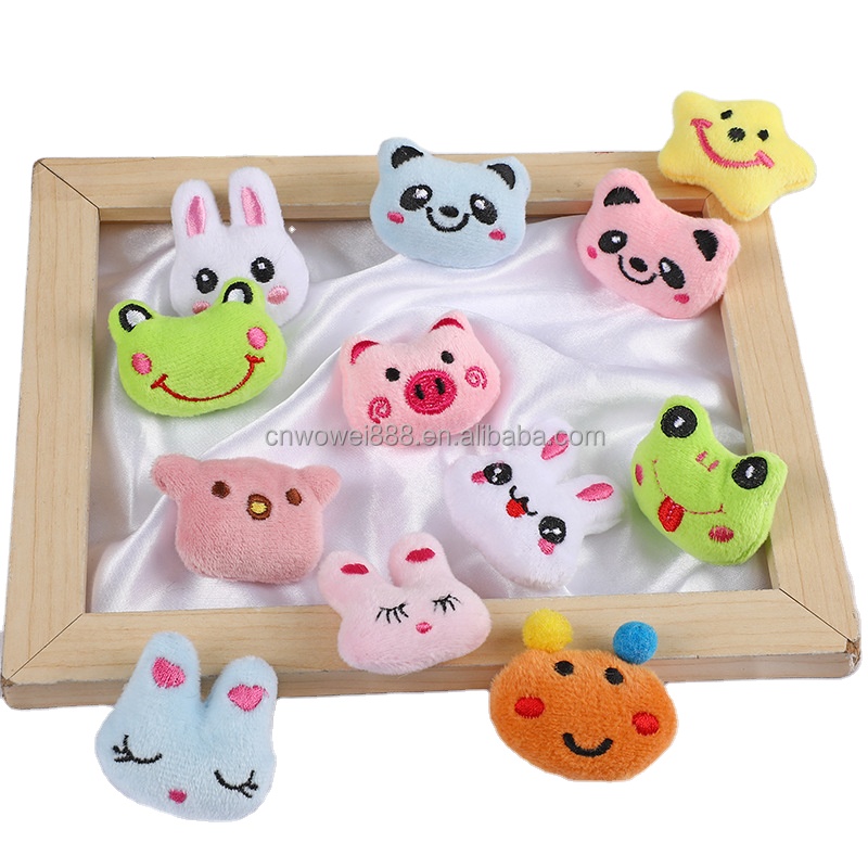 WOWEI Mini Plush Cartoon Animal Head Cute Small Stuffed Animal Plush Keychain Decorations for Easter Themed Party Favors