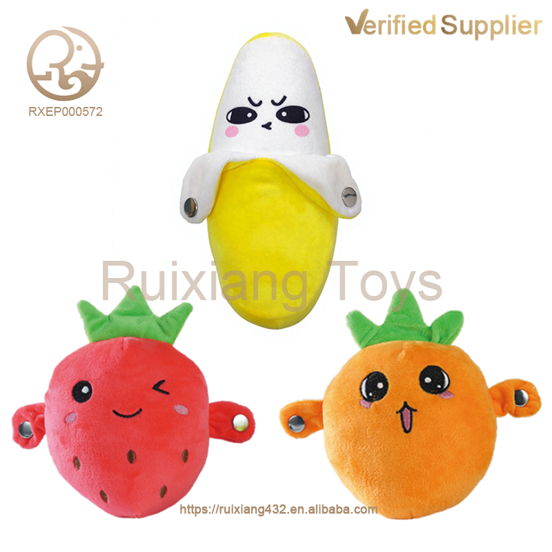 Baby Educational Musical Learning Fruit Piano PP Cotton Embroidered Super Soft Body Inductive Beat Music Banana Plush Toys