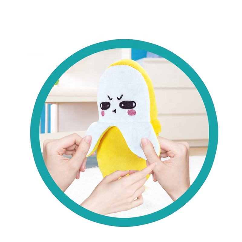 ITTL TikTok Hot Selling Unisex Kids Banana Musical Soft Plush Doll Toy Touch Sensing Baby Induction Beat Piano Thanksgiving Gift