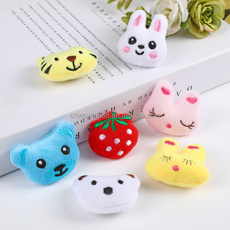 WOWEI Mini Plush Cartoon Animal Head Cute Small Stuffed Animal Plush Keychain Decorations for Easter Themed Party Favors