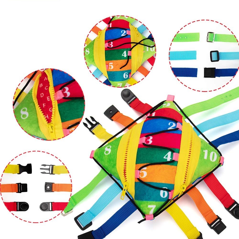 Sensory Plush Education Pillow Toys for Children Learning Fine Motor Skill Problem Solving Buckles Educational Travel Toy