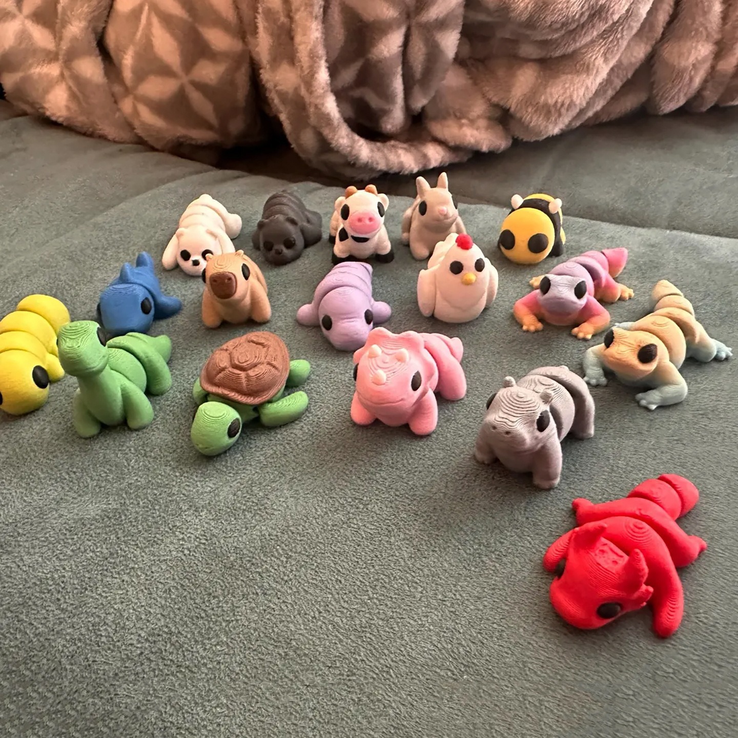3d Printed Mini Animal Cartoon Model, Micro-sized Multi-colored Animal Pendant Decorative Ornament 2-5cm