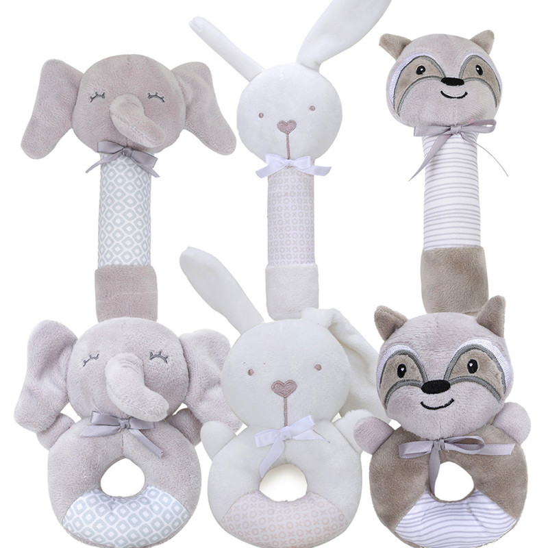 Wholesale Newborn Plush Doll Toy with Hand Rattle Soft Musical Baby Toy for 0-1 Year Olds Suitable As a Gift