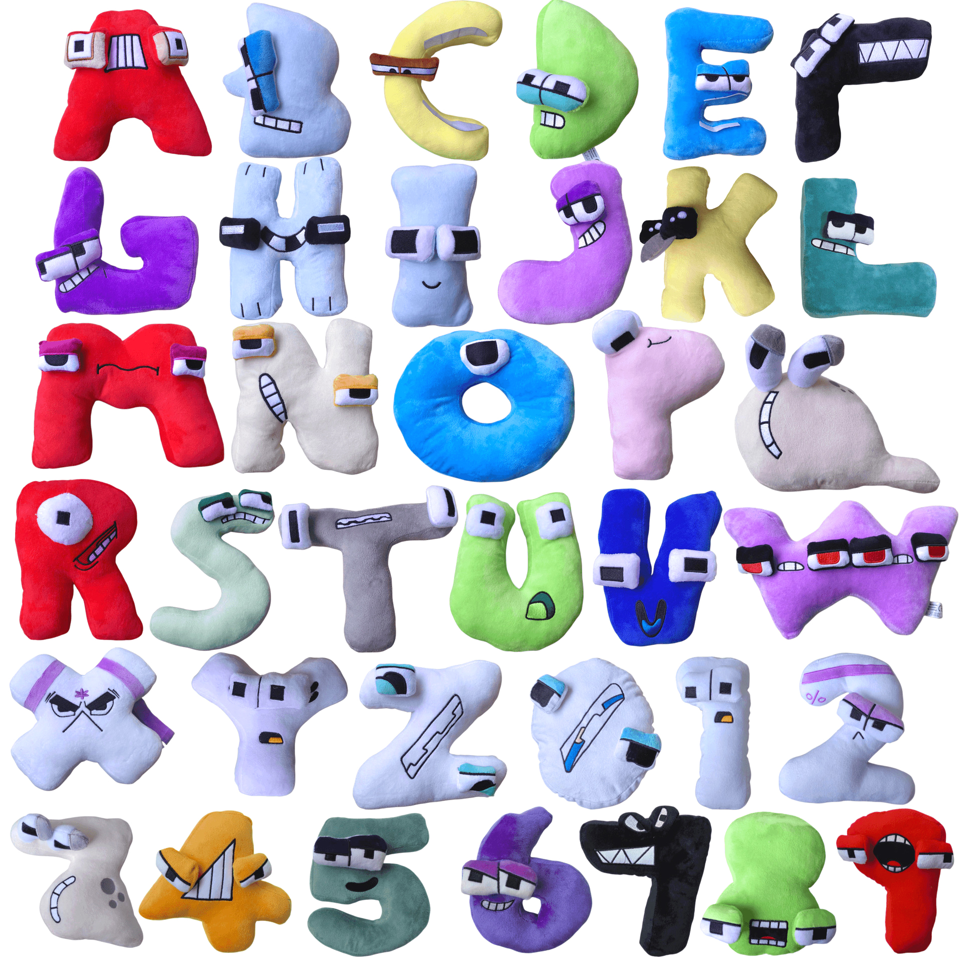 Wholesale 20cm Colorful Alphabet Number Plush Toy Education Math English Learning Letter Toy with PP Filling Bags Type