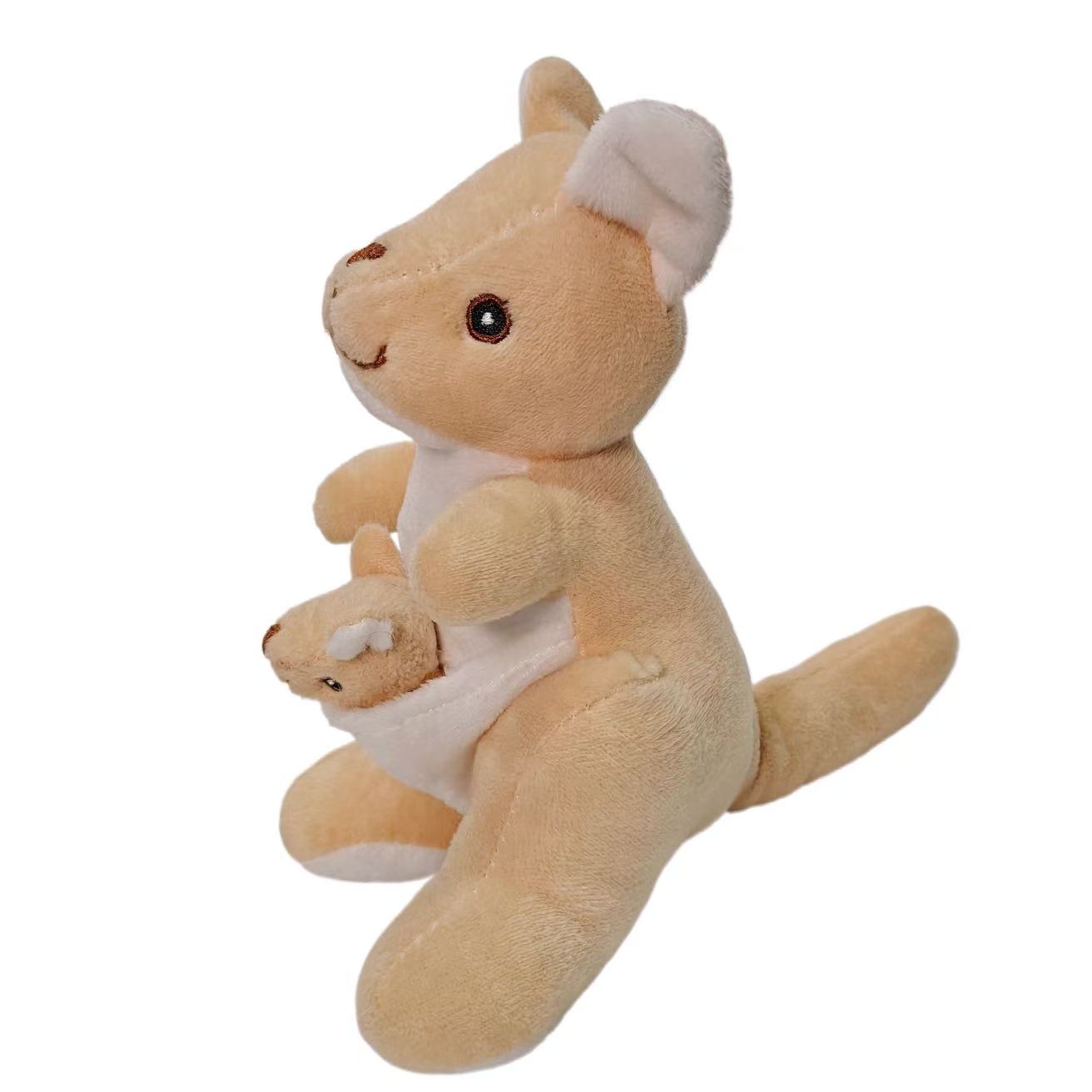 Super Soft Cozy Mom Baby Stuffed Animal Doll Embroidered Soft Plush Toy Kangaroo with PP Cotton Filling for Kids Gifts