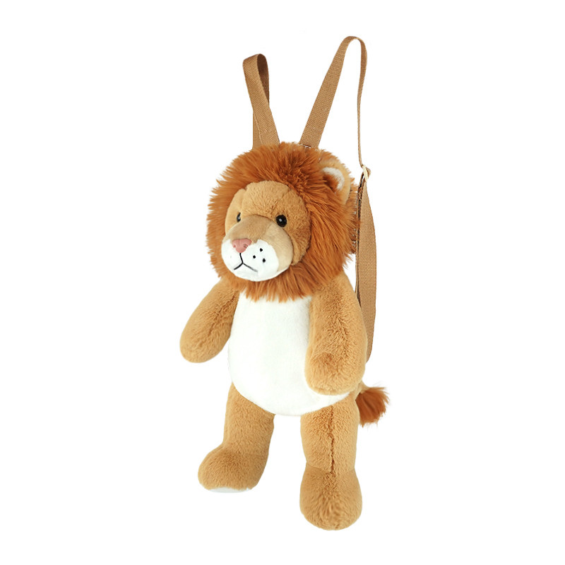 Custom/OEM Cute Lion Plush Backpack Kids Stuffed Animal Toy Backpack With Adjustable Straps