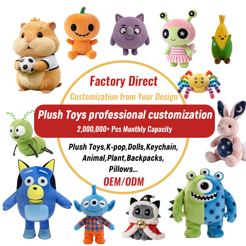 Factory Direct ODM Small Cute Plush Toy Soft Stuffed Animal For Claw Crane Machine Arcade Prize Party Favor Carnival Gift Bulk