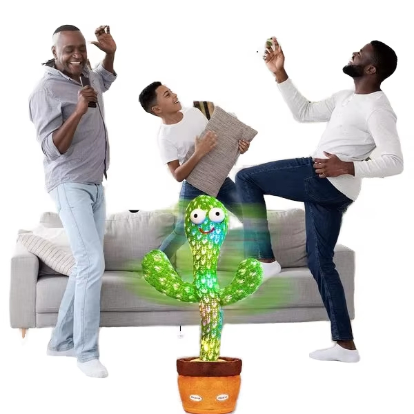 2025 OEM Hot Selling Singing Dancing Saxophone Cactus Toys Recording Plush Toy Electric Soft Dancing Cactus Stuffed Toy