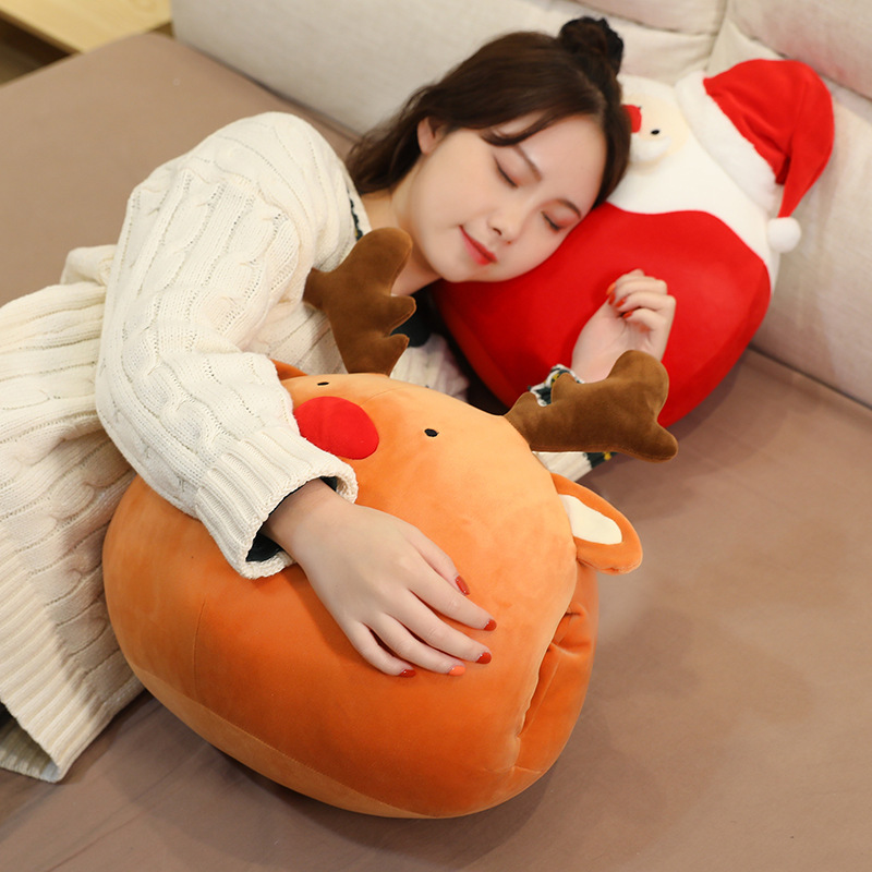 Santa Claus Plush Toy Doll Elk Can Insert Pillow Student Student Warm Hand Cover Pillow Female Christmas Gift