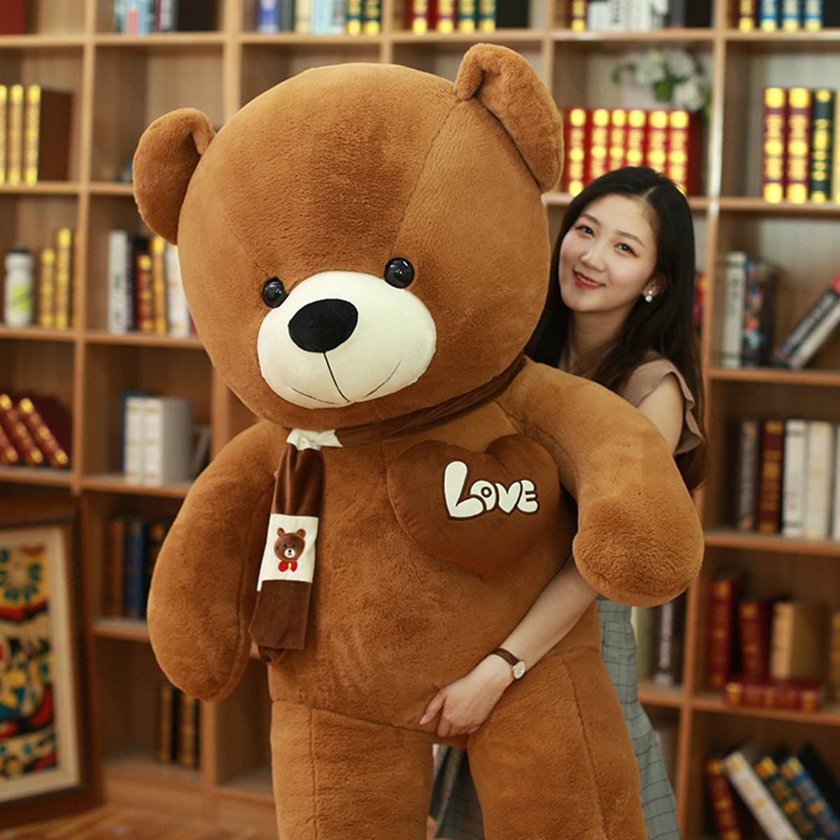 Large Plush Toy in Stock Wholesale I LOVE YOU Bear Plush Pillow Valentine Day Gifts Big Giant Baby Teddy Bear