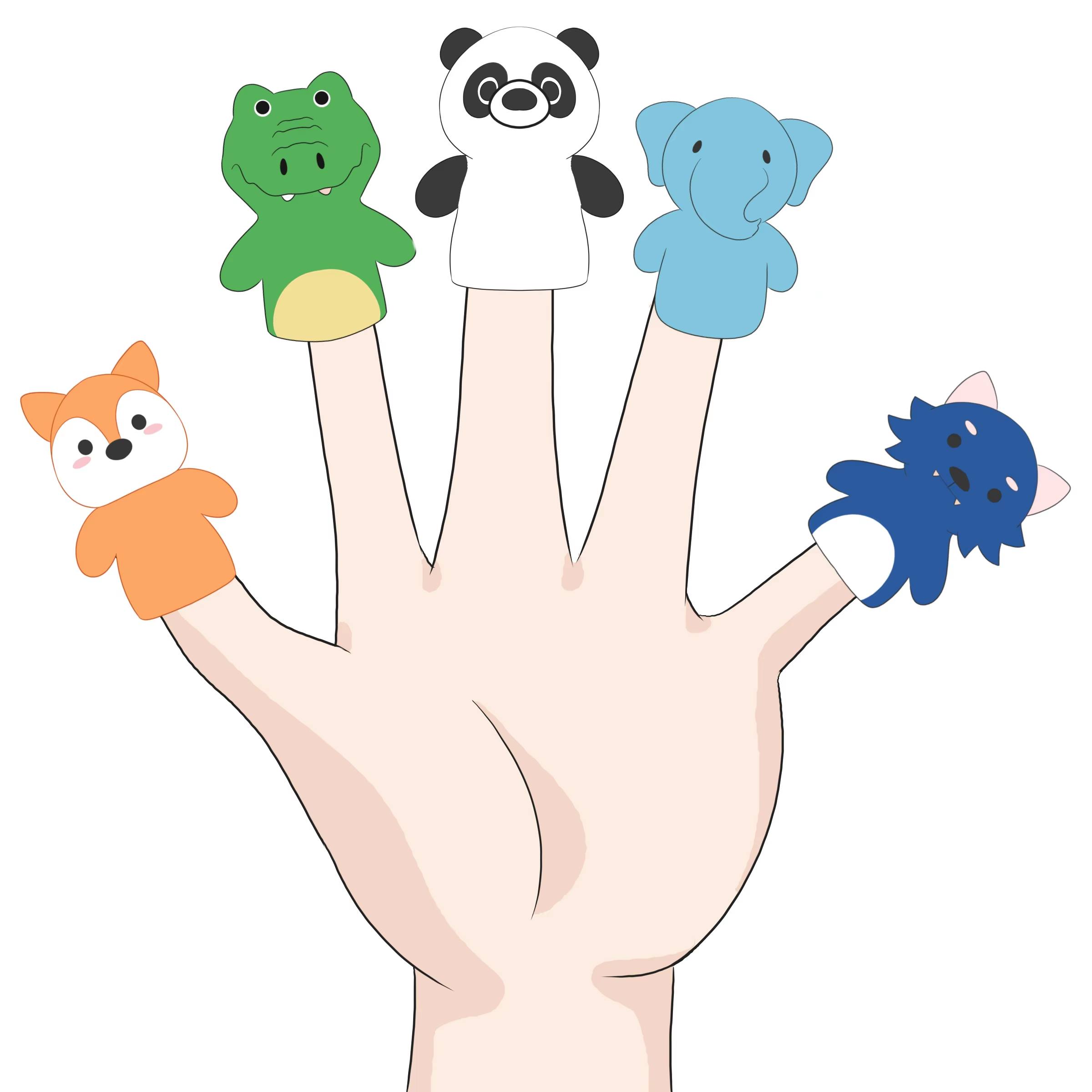 Custom Plush Puppet Finger Soft Hand Accessory Toys Stuffed Animal Mini Cute Kawaii Doll for Kids Educational Story Telling