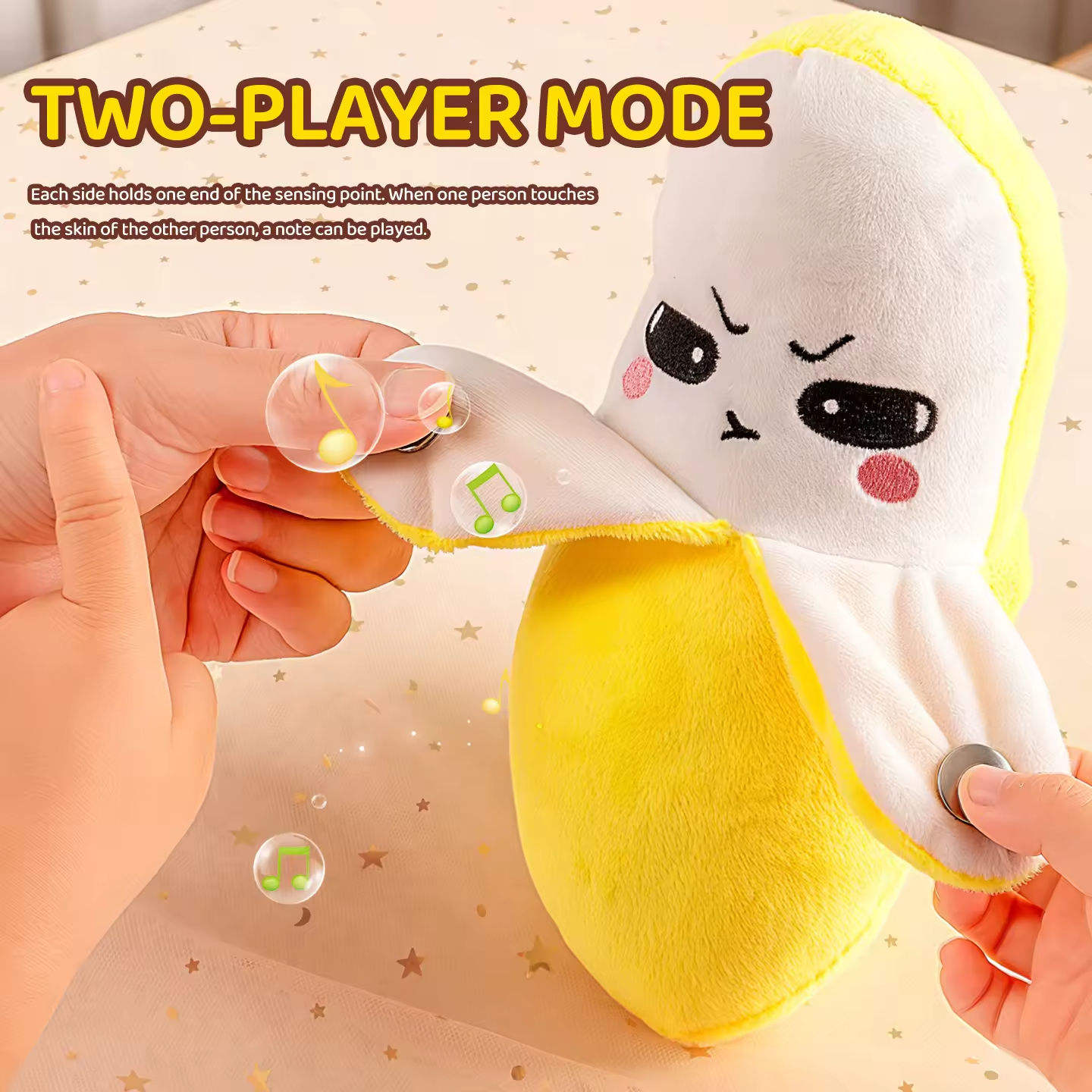 Hot Sale Electronic Musical Toys Baby Doll Banana Stuffed Plush Toys Touch Sensing Induction Beat Piano for Kids