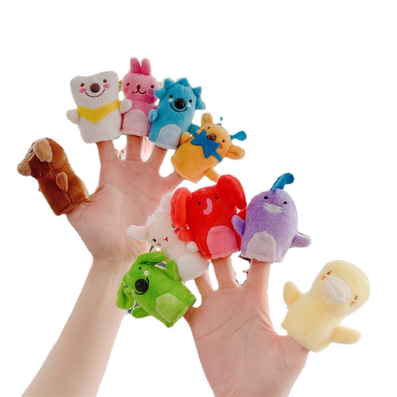 Custom Plush Puppet Finger Soft Hand Accessory Toys Stuffed Animal Mini Cute Kawaii Doll for Kids Educational Story Telling