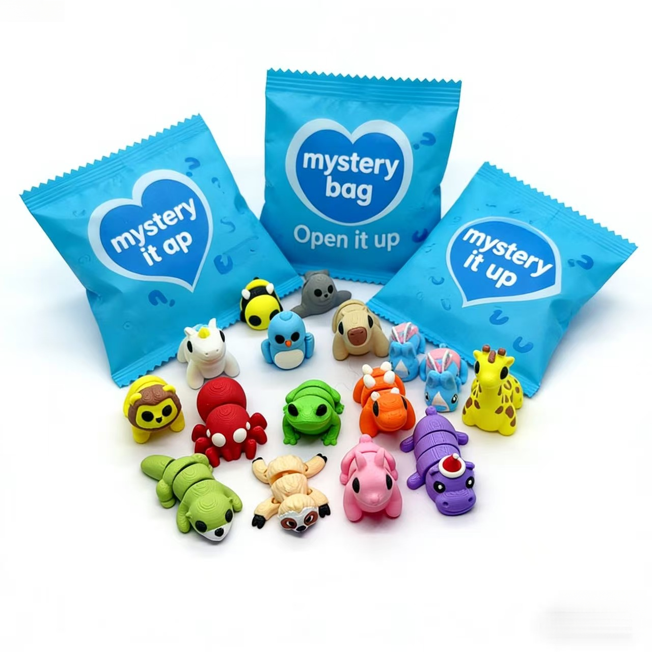 3d Printed Mini Animal Cartoon Model, Micro-sized Multi-colored Animal Pendant Decorative Ornament 2-5cm