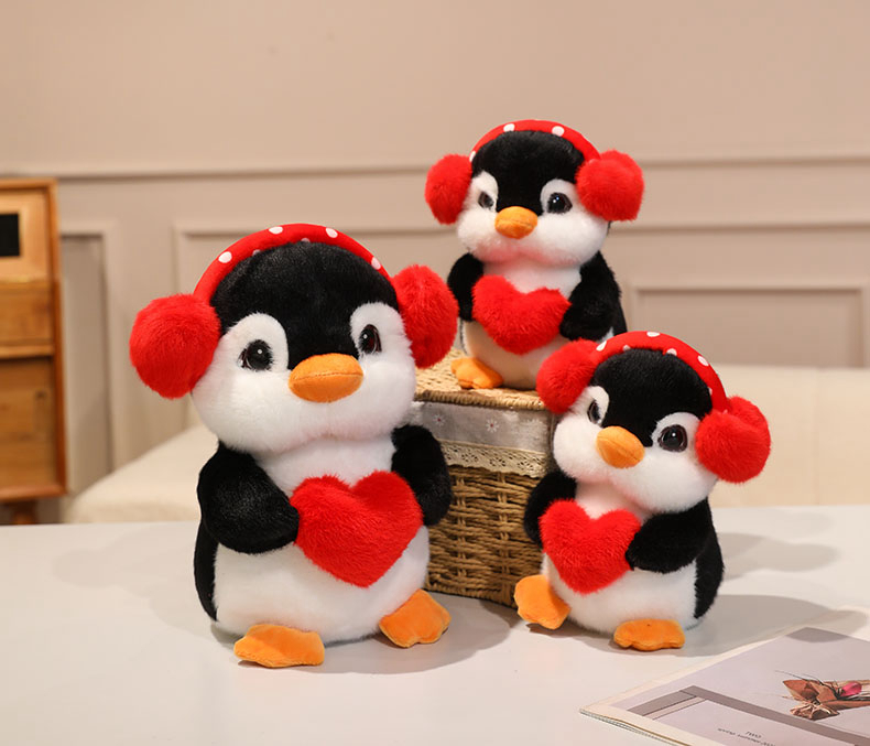 Valentine'S Day Gift for Women 2026 Decorations Products Valentine'S Day Penguin with Love Plush Girl's Doll Penguin Plush Toy