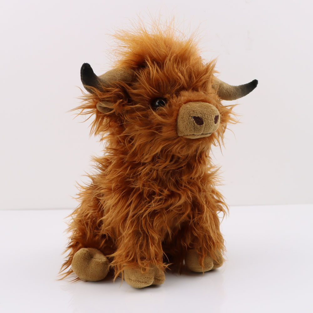 New Design 25cm Highland Cow Stuffed Animal Stuffed Animal Stuffed Highland Cow Wholesale Highland Cow Plush Toys with Music