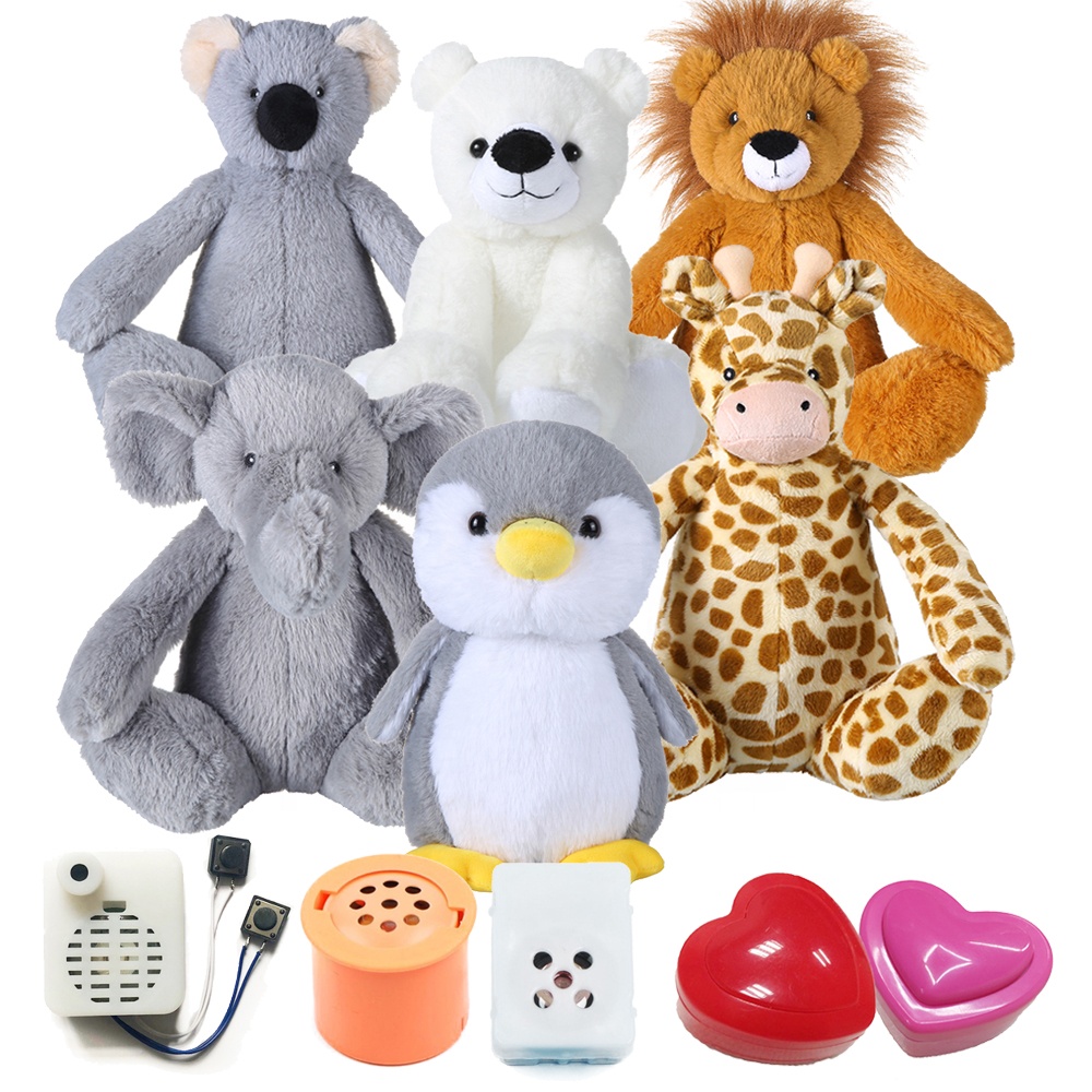 Custom Plush Record Your Voice Plush Animal Toys OEM Design Teddy Bear With Recording Heart Beat