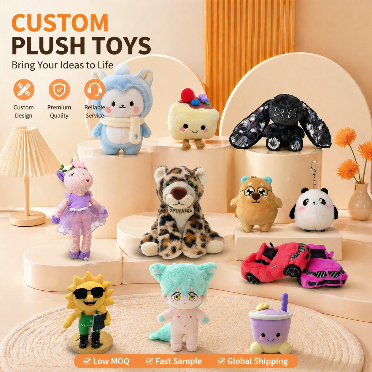 Custom AI Interactive Plush Toy, Voice Recorded Emotional Support Mascot, Personalized Sound Stuffed Animal for Anxiety Relief