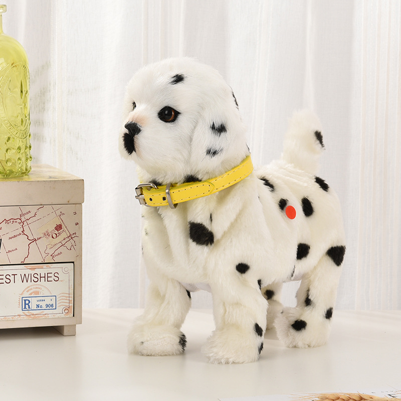 Walking Plush Puppy Toy with Barking Sound Wagging Tail &amp; Music Interactive Sensor-Activated Electric Stuffed Dog for Kids Pet