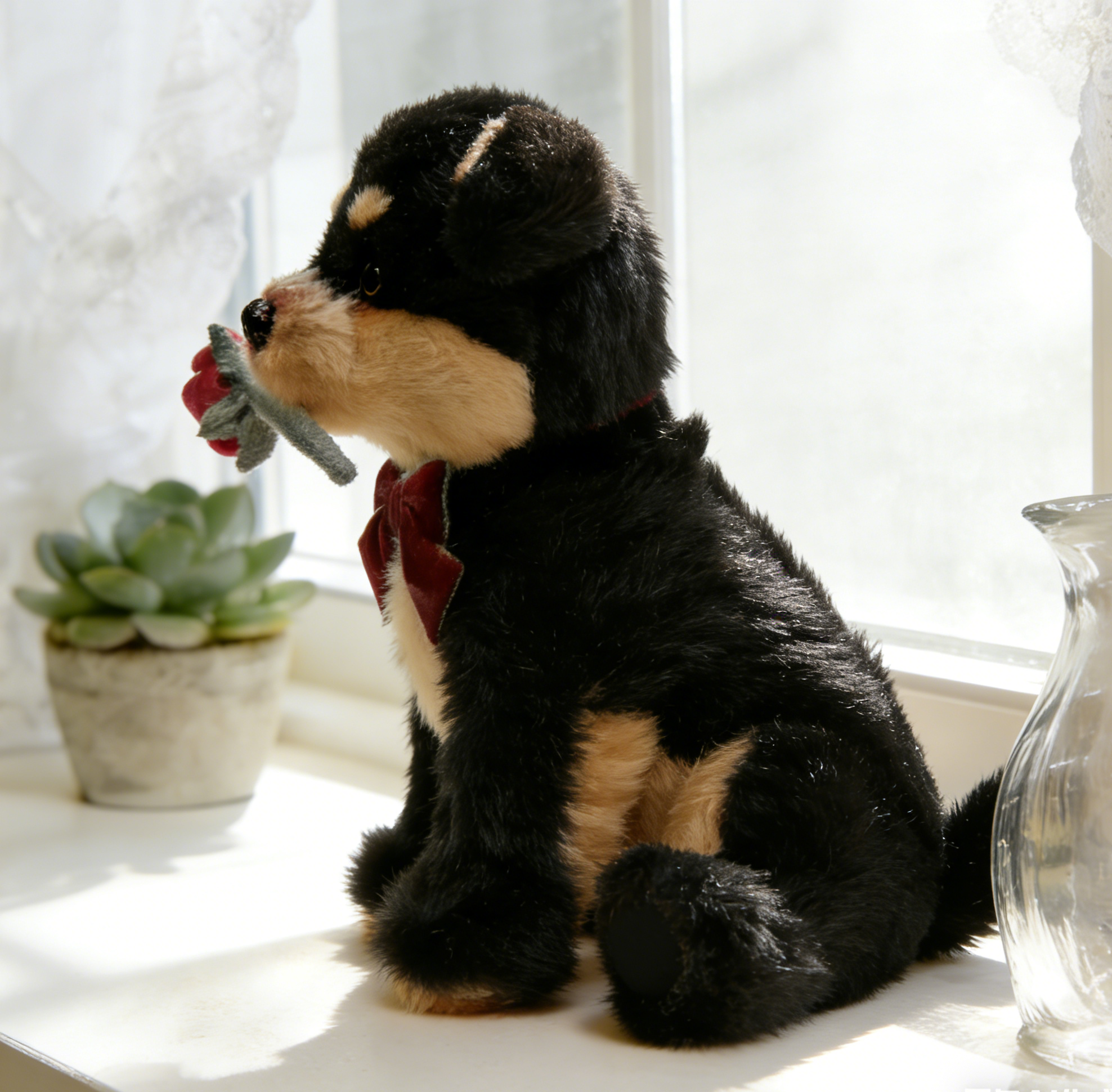 Wholesale Custom High Quality OEM/ODM Valentines Dog Toy Children Cute Soft Dog Plush Toy Rose Toy