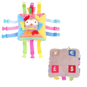 Plush Cartoon Face Practical Hand- Eye Coordination Education with Cotton Zipper Buckle Preschool Educational Toys