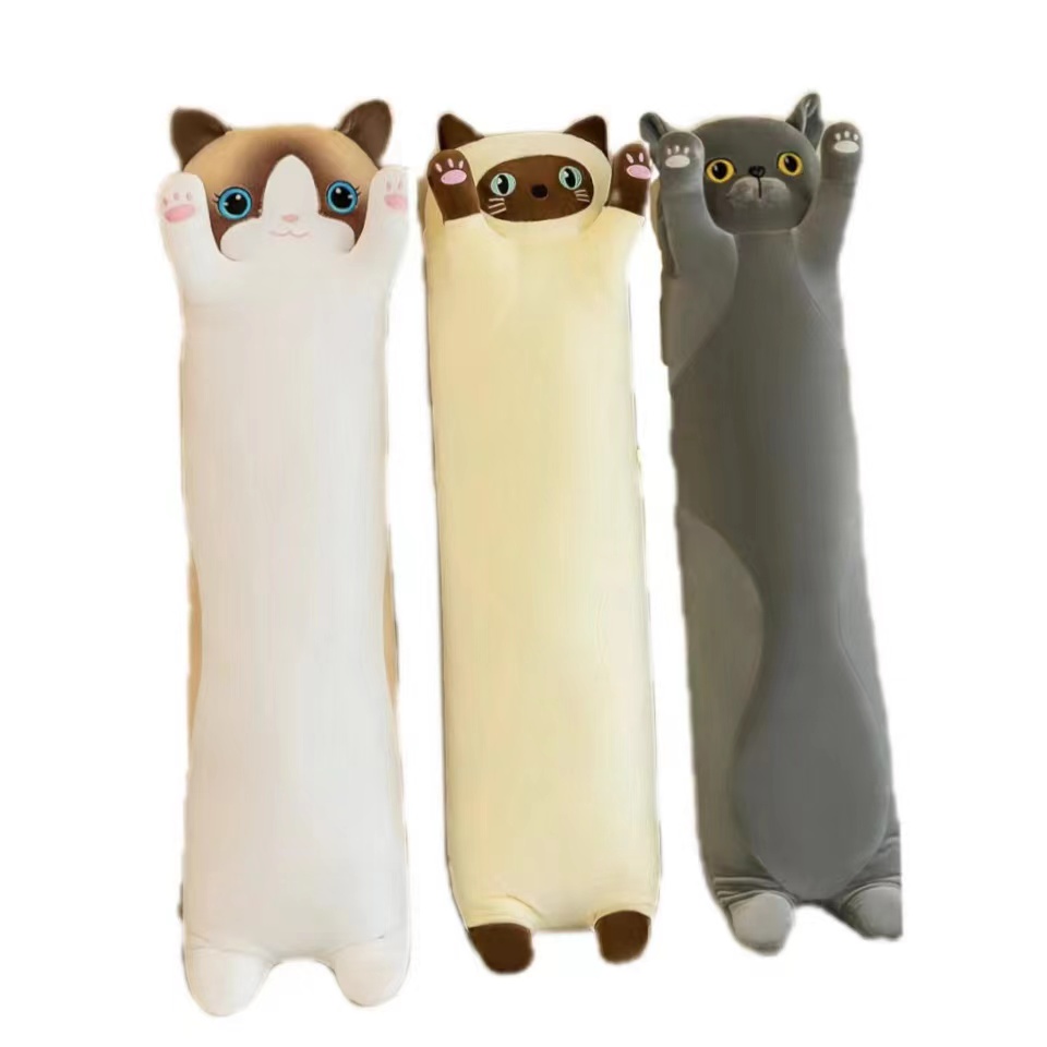 Baby Kids Toys Soft Cat Pillow Plush Big Hugging Plush Pillow Cartoon Long Cat Plush Pillow